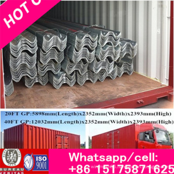 Steel Anti-Collision Waveform Guardrail for W Beam Used for Highway, Flexible Hot DIP Galvanized Guardrails